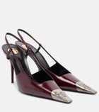 Saint Laurent Jeanne leather slingback pumps