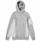 Sacai Men's MA-1 Hoody in Light Grey/Light Grey