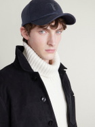 TOM FORD - Leather-Trimmed Logo-Embroidered Cashmere Baseball Cap - Blue
