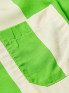 OAS - Camp-Collar Striped Woven Shirt - Green