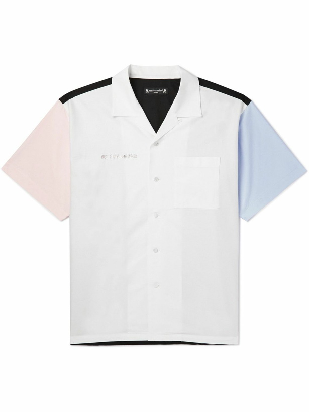 Photo: Mastermind World - Camp-Collar Colour-Block Crystal-Embellished Cotton Shirt - White