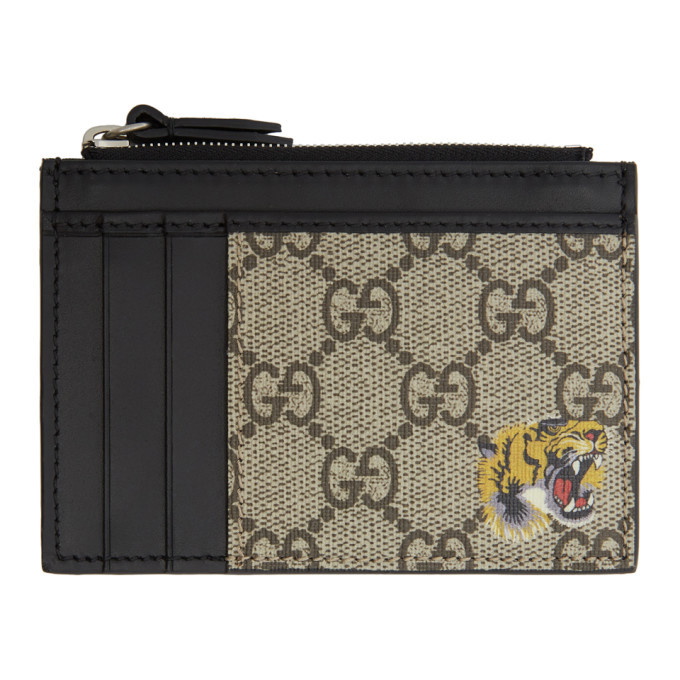 Photo: Gucci Black and Beige GG Tiger Card Holder