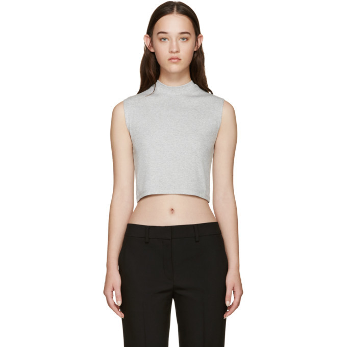 Nomia Grey Ribbed Sleeveless T-Shirt