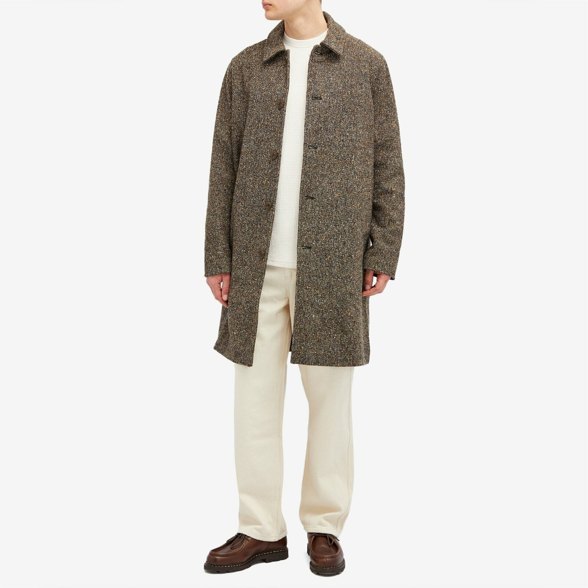 Wax London Men's Stan Tweed Coat in Brown