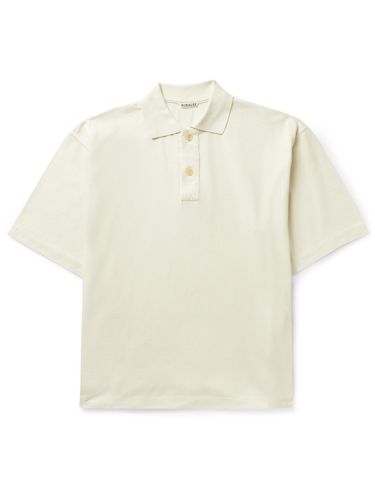 AURALEE - Oversized Cotton-Piqué Polo Shirt - Neutrals Auralee