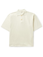 AURALEE - Oversized Cotton-Piqué Polo Shirt - Neutrals
