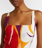 Cala de la Cruz Siela floral linen minidress