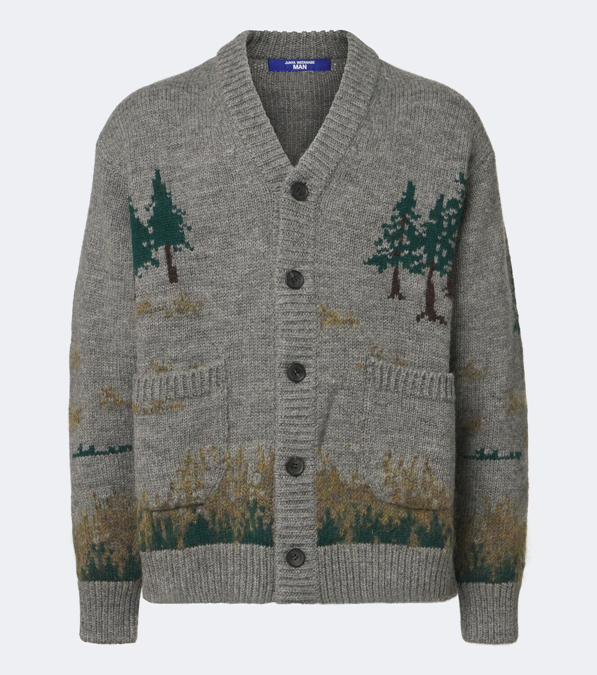 Junya Watanabe Intarsia wool and mohair-blend cardigan