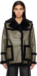 Proenza Schouler Khaki Patch Pocket Faux-Leather Jacket