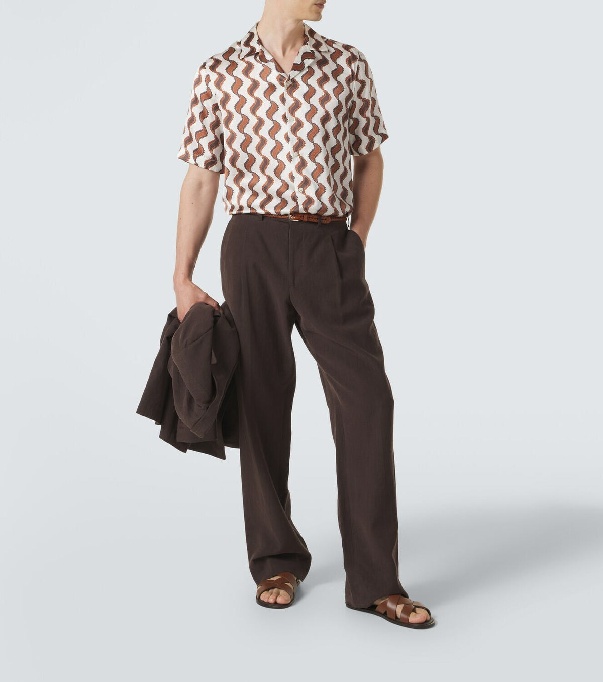 Frescobol Carioca Roberto printed silk bowling shirt