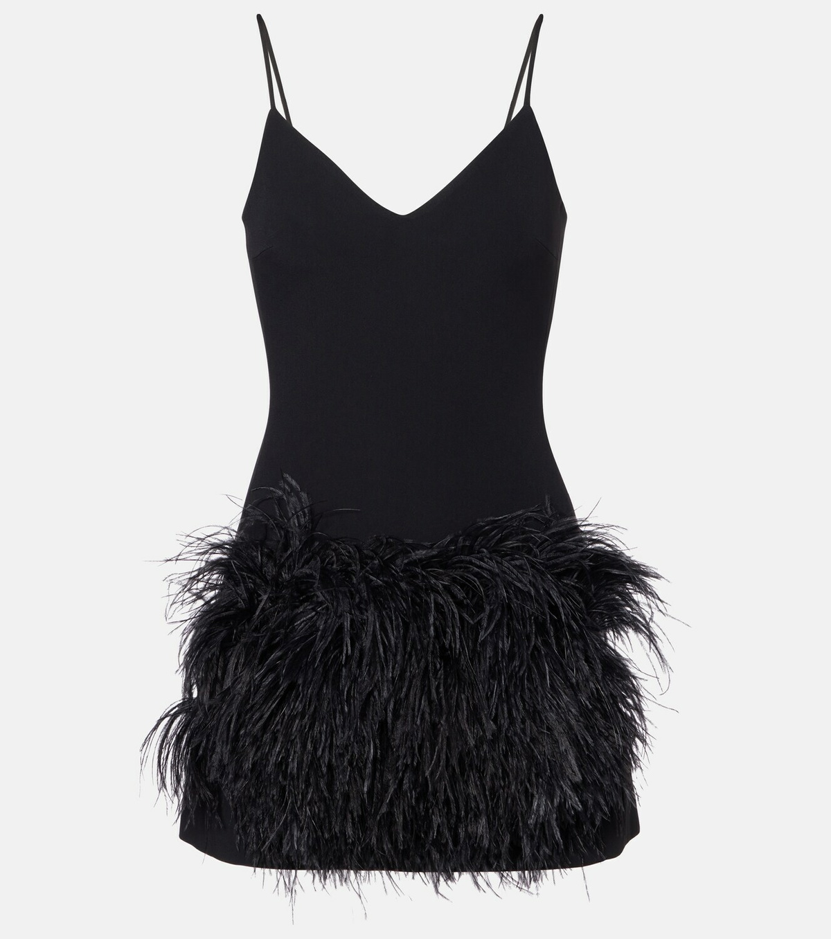 David Koma Feather-trimmed minidress