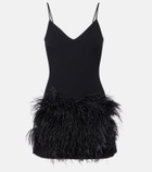 David Koma Feather-trimmed minidress