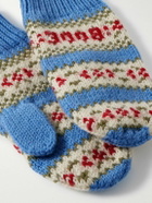 BODE - Wedgewood Fair Isle Virgin Wool Mittens - Blue