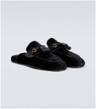 Tom Ford Sean croc-effect velvet slippers