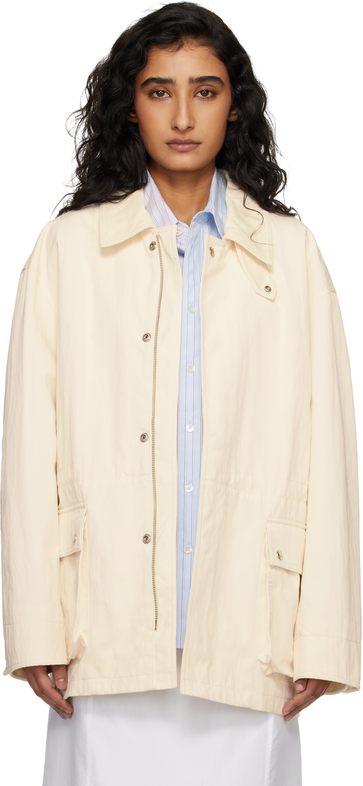 Dunst Off-White Cotton Chore Jacket