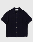 Les Deux Gustavo Knit Shirt Blue - Mens - Shortsleeves