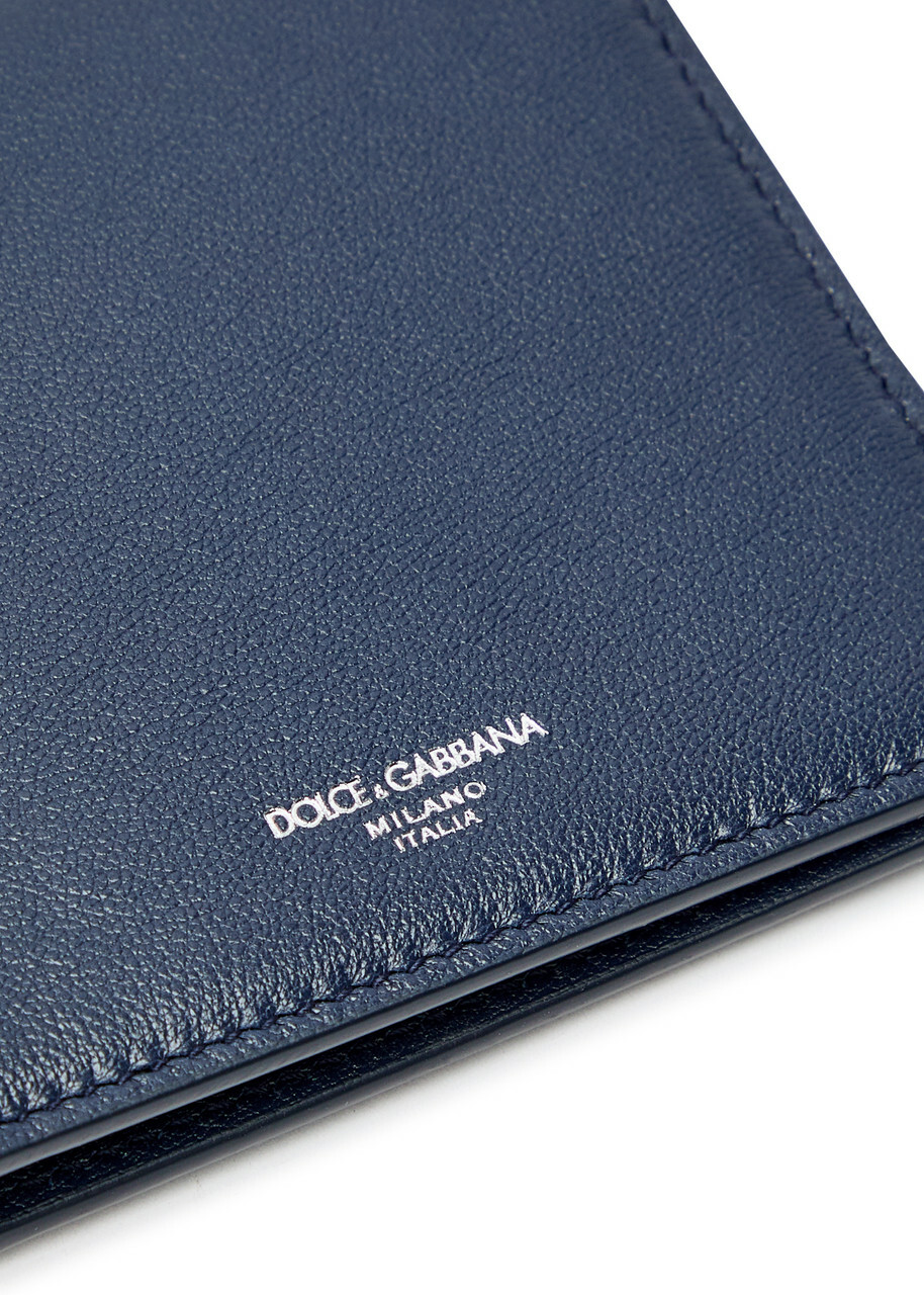 Dolce & Gabbana Logo Grained Leather Wallet - Navy - One Size
