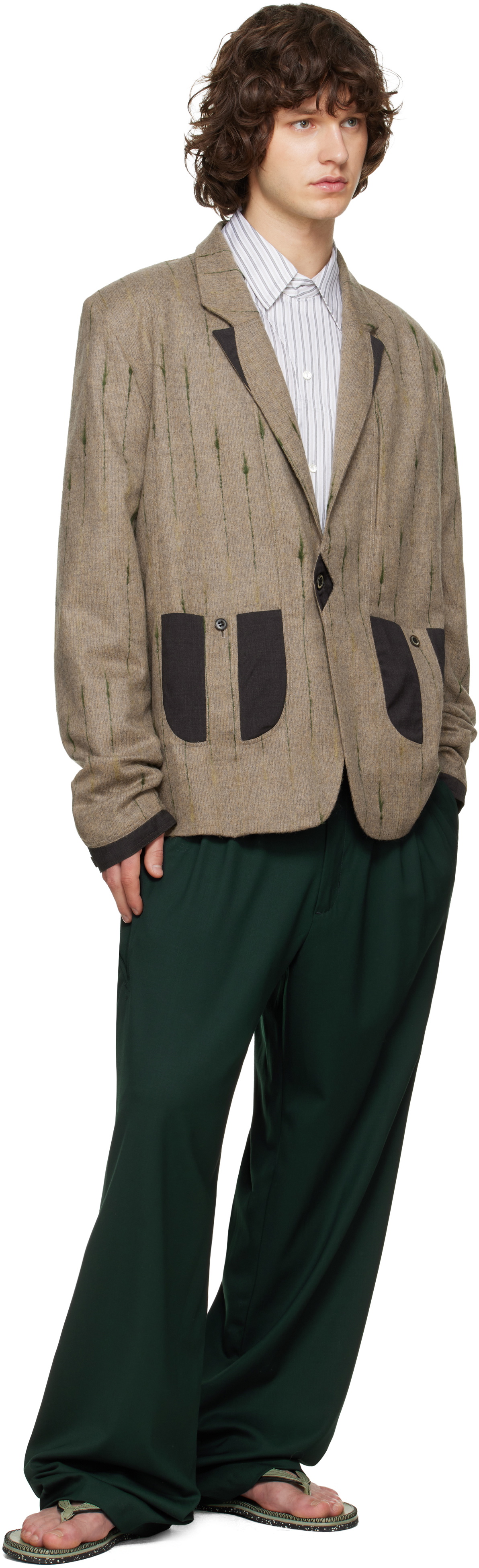 Kiko Kostadinov Green Andras Formal Trousers