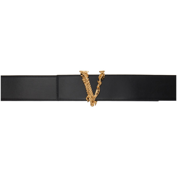 Virtus Leather Belt in White - Versace