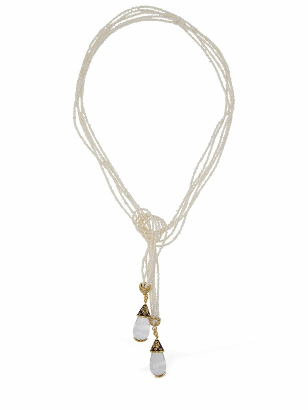 Photo: ZIMMERMANN - Faux Pearl Rope Lariat Necklace