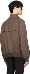 International Gallery BEAMS Brown Melange Stripe G-9 Bomber Jacket