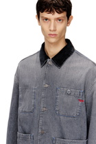 Diesel Utility-style denim jacket with contrasting collar - Denim Jackets - Unisex - Grey