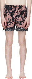 Dries Van Noten Pink & Black Printed Swim Shorts