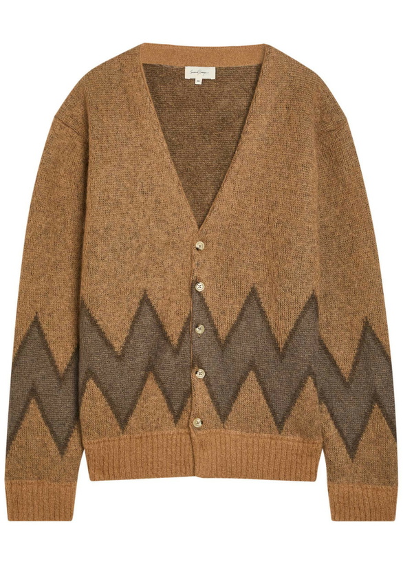 Photo: Second Layer Chevy Intarsia Mohair-blend Cardigan Brown