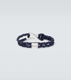 Bottega Veneta Sterling silver and leather bracelet