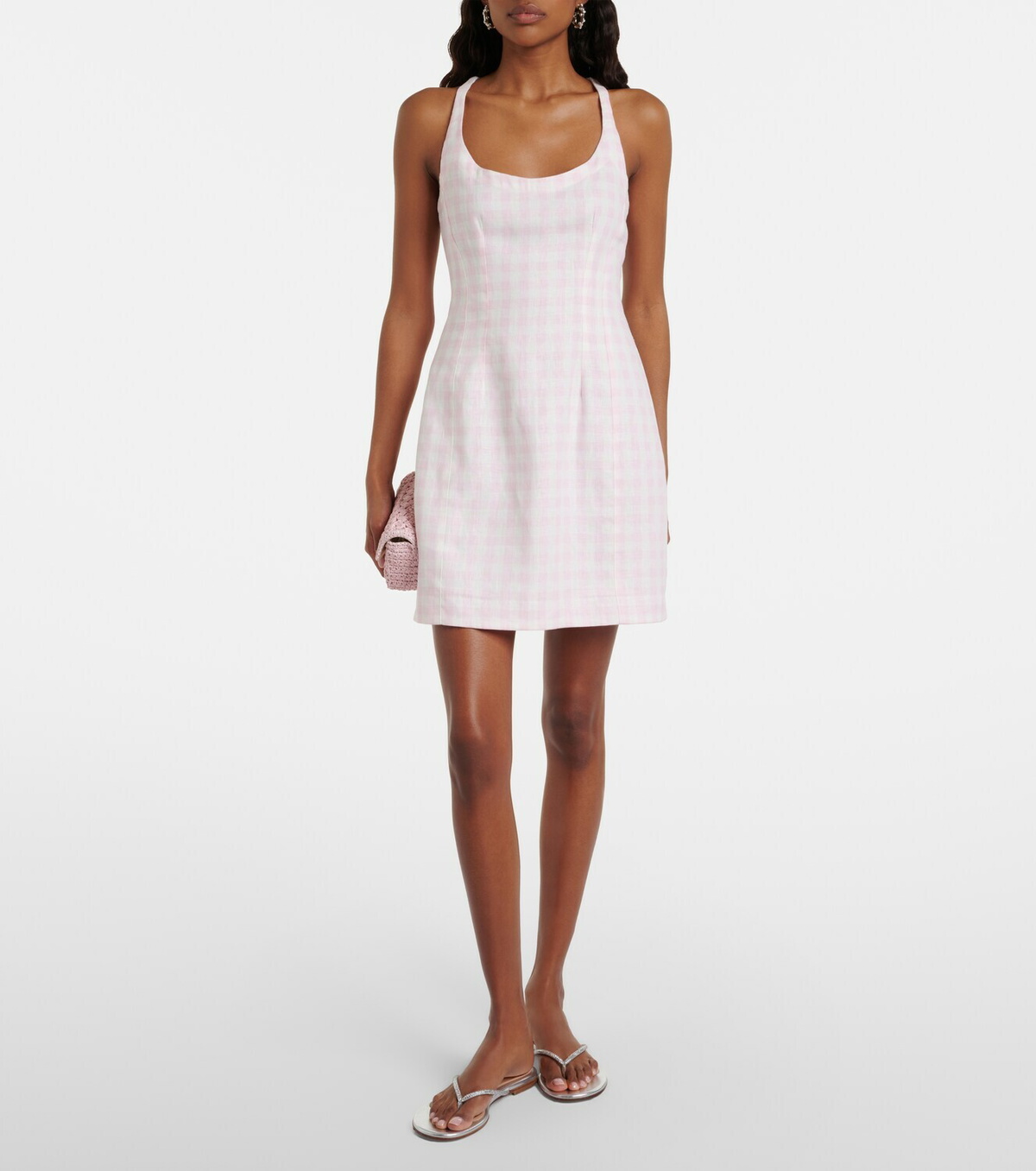 Faithfull Sanne gingham linen mini dress