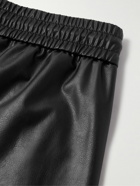 Balmain - Tapered Vegan Leather Drawstring Cargo Trousers - Black