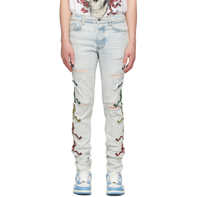 Photo: AMIRI Blue Grateful Dead Embroidery Jeans