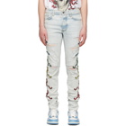 AMIRI Blue Grateful Dead Embroidery Jeans