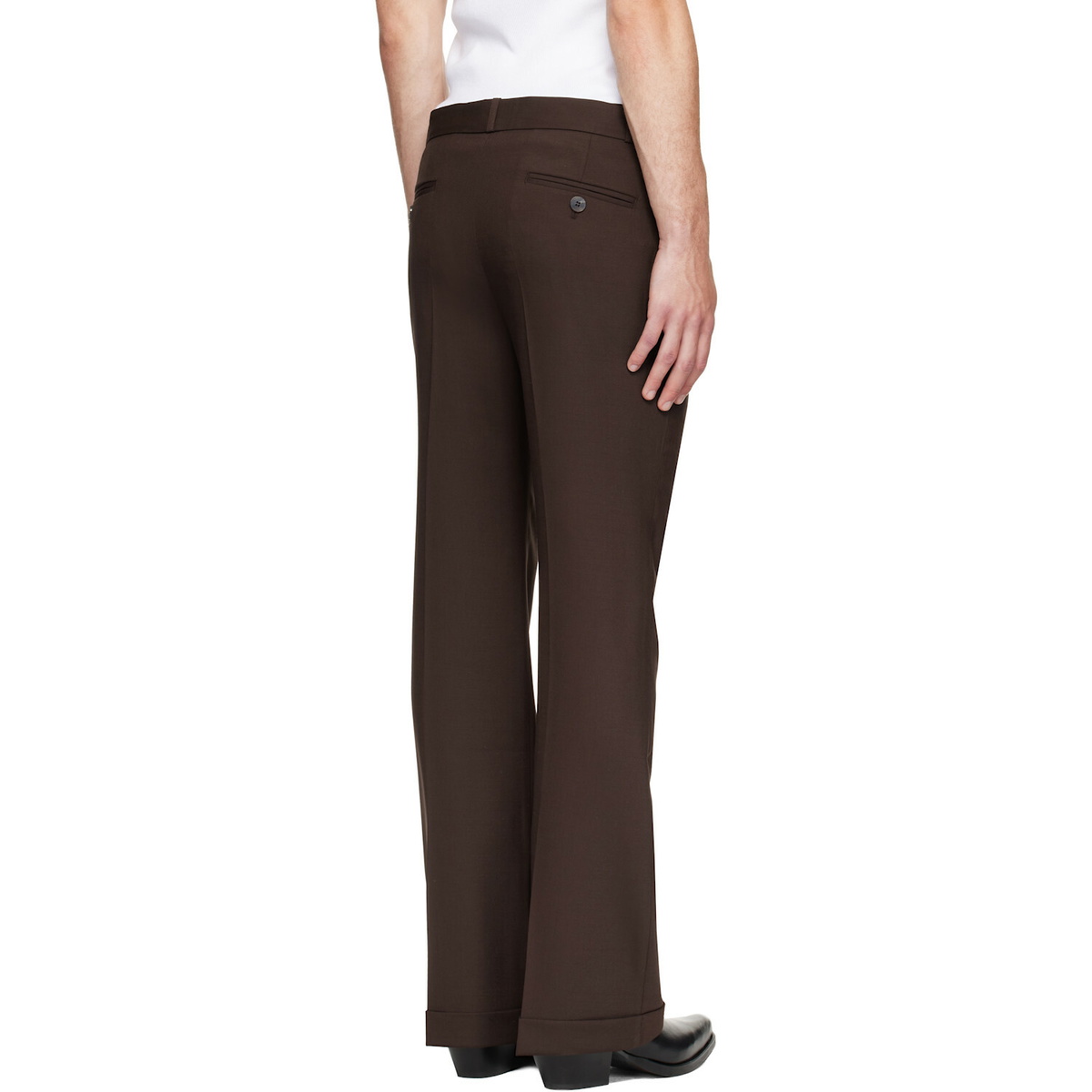 Ernest W. Baker Brown Cuffed 70's Trousers