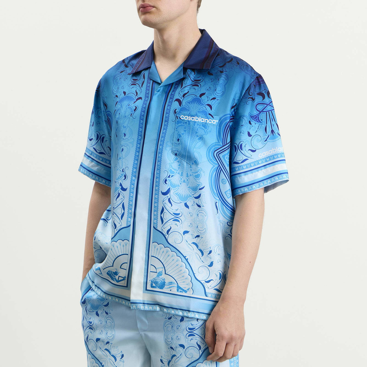 Casablanca Men's Egyptian Rug Shirt in Blue