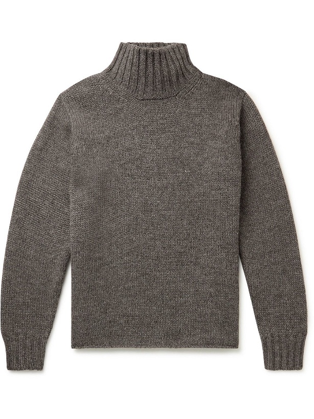 Photo: Margaret Howell - MHL Wool Mock-Neck Sweater - Brown