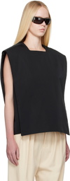 Carven Black Square Duchesse Top