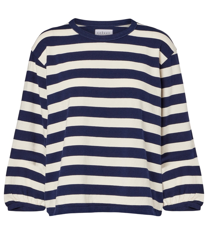 Photo: Velvet Edora striped cotton jersey sweatshirt