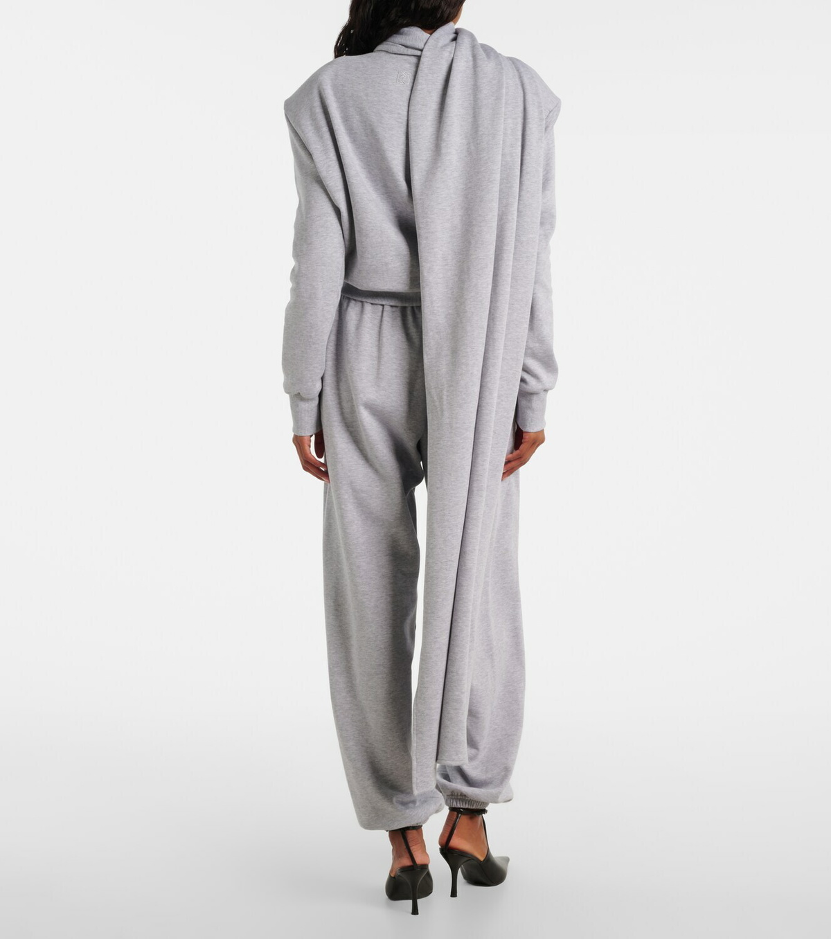 Magda Butrym Scarf-detail cotton-blend sweatshirt