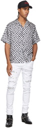 AMIRI Grey & White Silk Check Short Sleeve Shirt