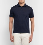 Incotex - Slim-Fit Striped Linen and Cotton-Blend Polo Shirt - Navy