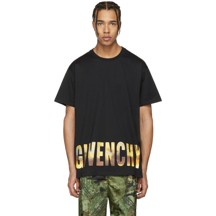 Photo: Givenchy Black Logo Horizon T-Shirt