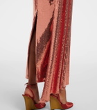 Alex Perry Draped sequined corset dress