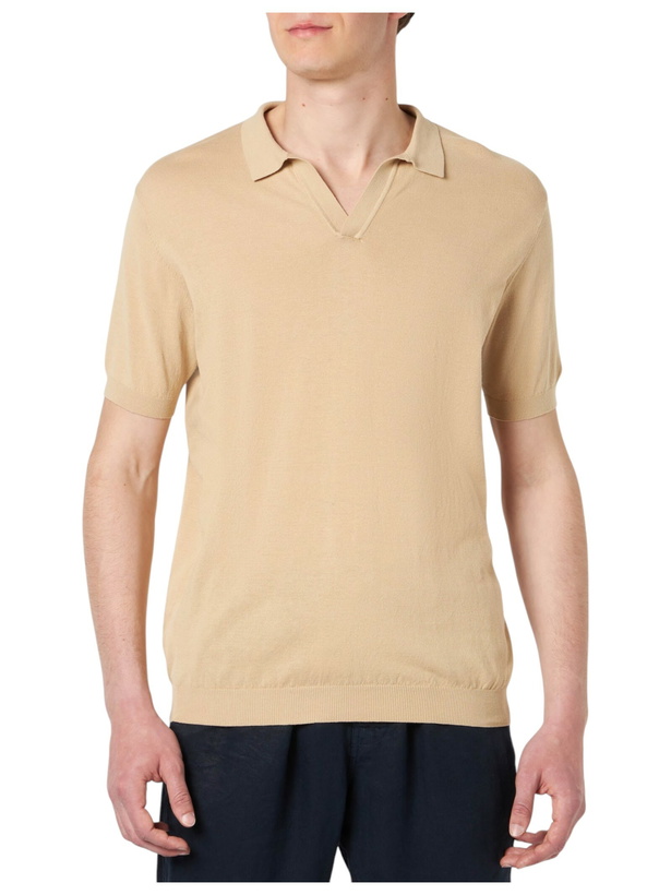 Photo: MC2 Saint Barth Sloan Beige Knitted Buttonless Polo Shirt