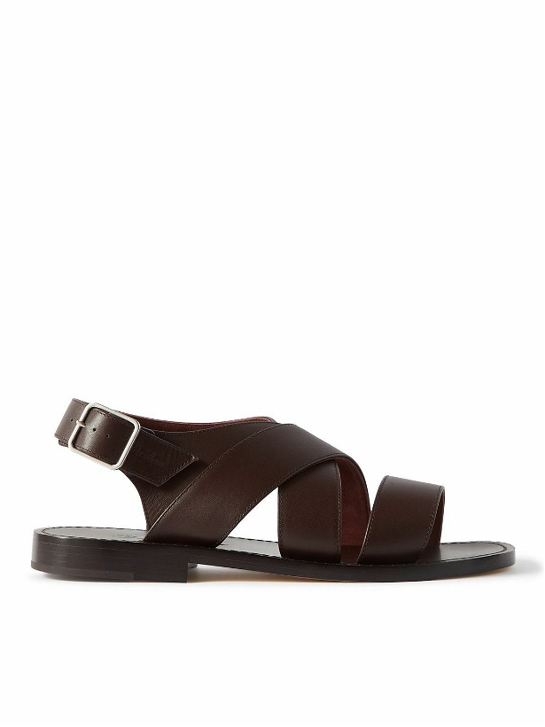 Photo: Loro Piana - Moorea Walk Sea Leather Sandals - Brown