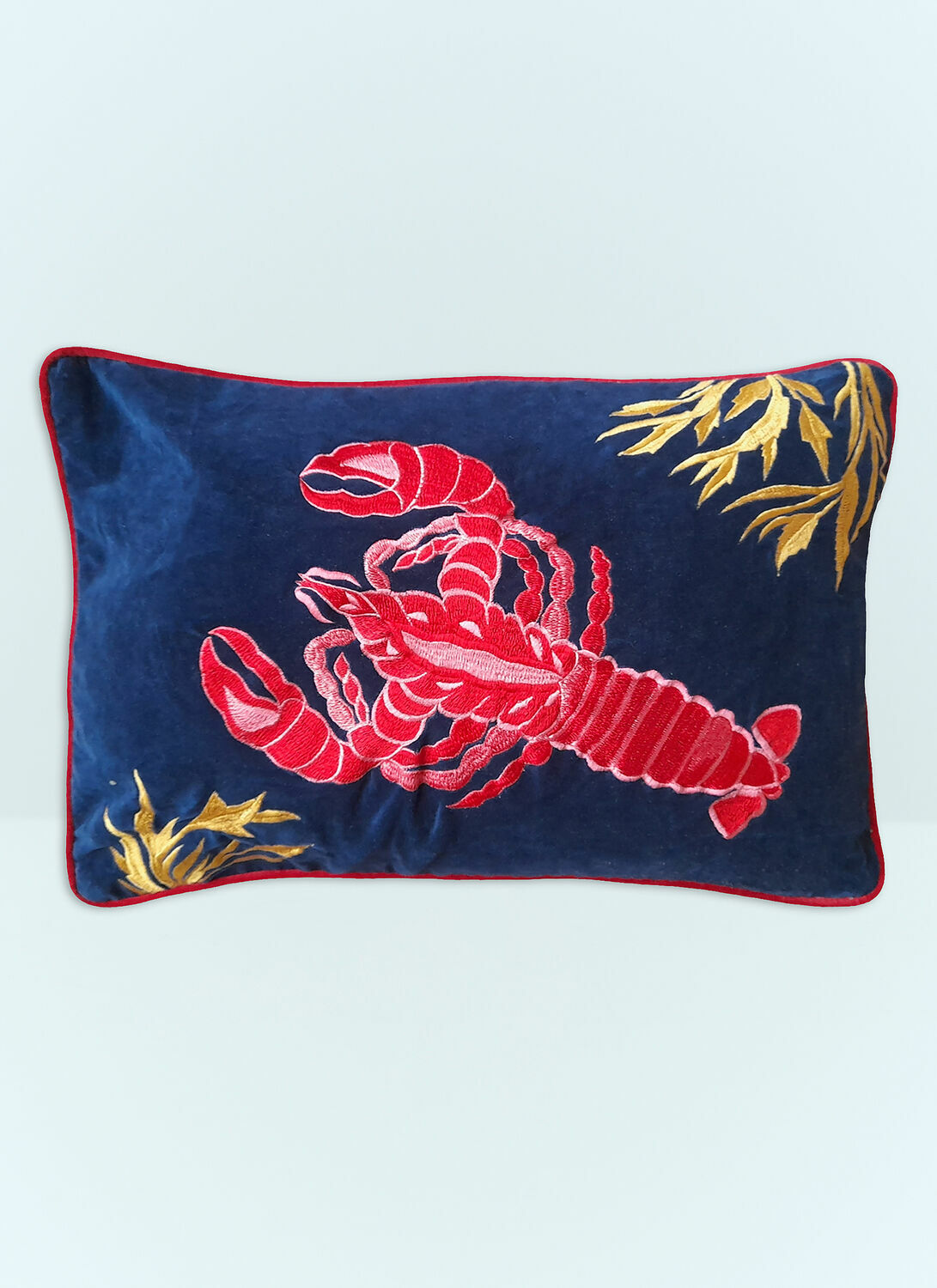 Les Ottomans Rock Lobster Embroidered Cushion