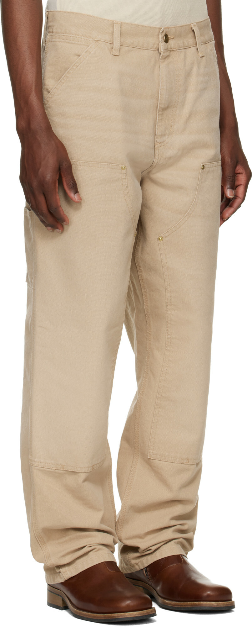 Carhartt Work In Progress Beige Double Knee Trousers