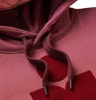 Isabel Marant - Logo-Flocked Dégradé Cotton-Blend Jersey Hoodie - Burgundy
