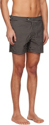 TOM FORD Black Mid Dot Print Nylon Swim Shorts