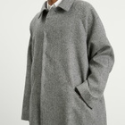 Sage Nation Men's Takeshi Overcoat in Black And White Herringbone